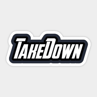 TakeDown White Font Sticker